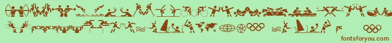 OlympiconsRegular Font – Brown Fonts on Green Background