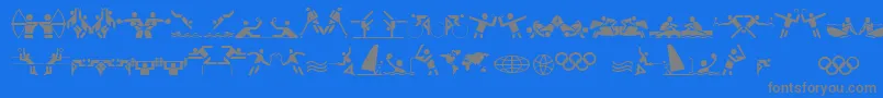 OlympiconsRegular Font – Gray Fonts on Blue Background