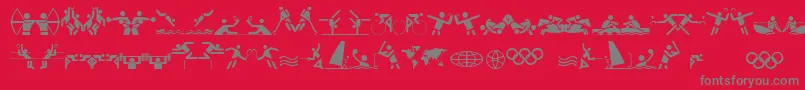 fuente OlympiconsRegular – Fuentes Grises Sobre Fondo Rojo