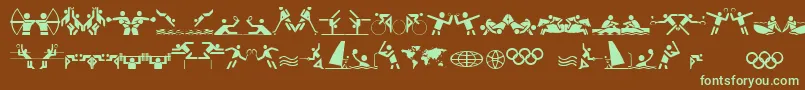 OlympiconsRegular Font – Green Fonts on Brown Background