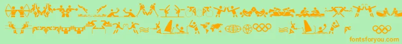 OlympiconsRegular Font – Orange Fonts on Green Background