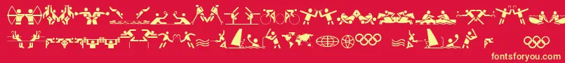 Czcionka OlympiconsRegular – żółte czcionki na czerwonym tle
