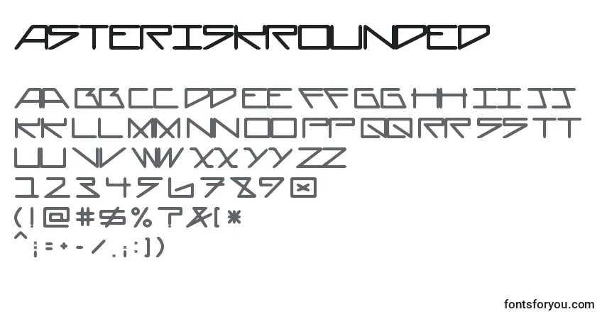 AsteriskRounded Font – alphabet, numbers, special characters