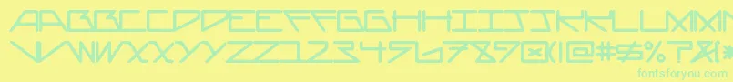 Czcionka AsteriskRounded – zielone czcionki na żółtym tle