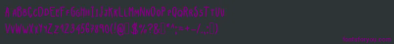 Czcionka Kap – fioletowe czcionki na czarnym tle