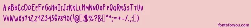 Czcionka Kap – fioletowe czcionki na różowym tle