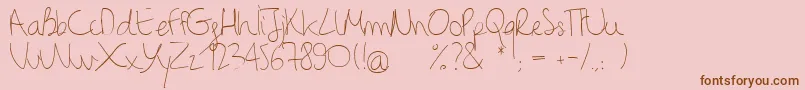 Binetruyscript Font – Brown Fonts on Pink Background