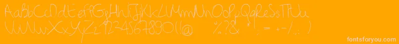 Binetruyscript Font – Pink Fonts on Orange Background