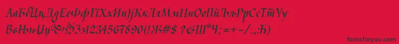 Kaligrafcyr Font – Black Fonts on Red Background