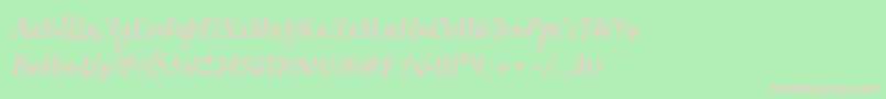 Kaligrafcyr Font – Pink Fonts on Green Background