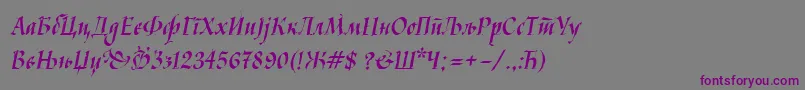 Kaligrafcyr Font – Purple Fonts on Gray Background