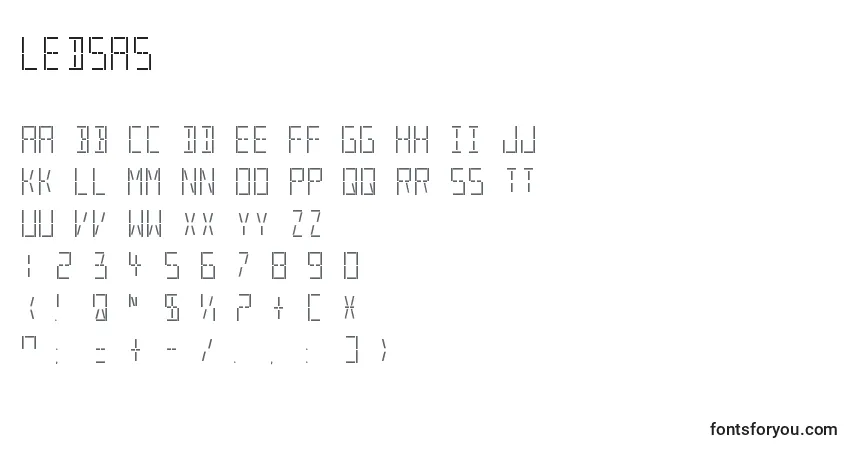 A fonte LedSas – alfabeto, números, caracteres especiais