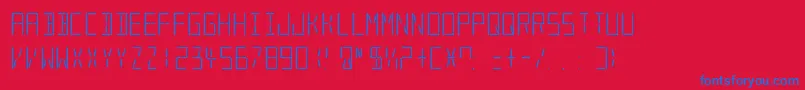 LedSas-Schriftart – Blaue Schriften auf rotem Hintergrund