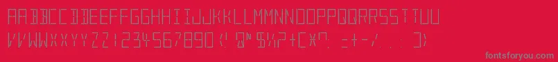 フォントLedSas – 赤い背景に灰色の文字