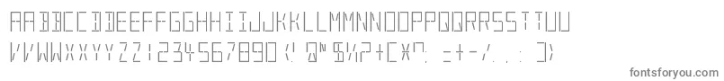 LedSas-fontti – harmaat kirjasimet valkoisella taustalla