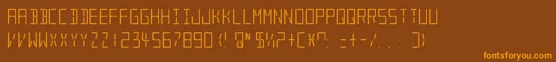 LedSas-Schriftart – Orangefarbene Schriften auf braunem Hintergrund