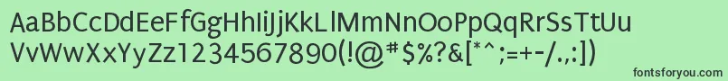 Więcej informacji o czcionce Puri10 Czcionka Puri10 – czarne czcionki na zielonym tle