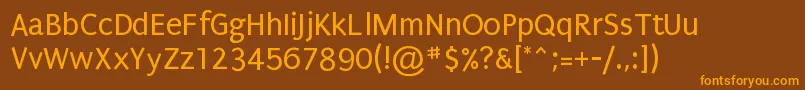 Puri10 Font – Orange Fonts on Brown Background