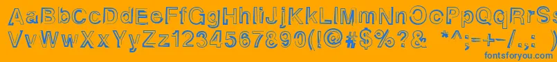 Alphaseventeen Font – Blue Fonts on Orange Background