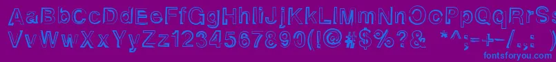 Alphaseventeen Font – Blue Fonts on Purple Background