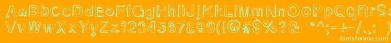 Alphaseventeen Font – Green Fonts on Orange Background