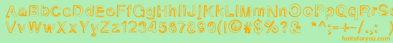 Alphaseventeen Font – Orange Fonts on Green Background