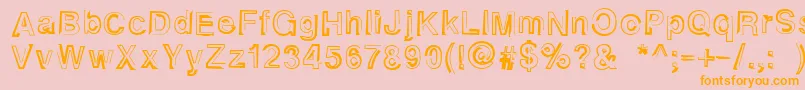 Alphaseventeen-Schriftart – Orangefarbene Schriften auf rosa Hintergrund