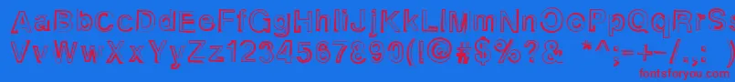 Alphaseventeen Font – Red Fonts on Blue Background