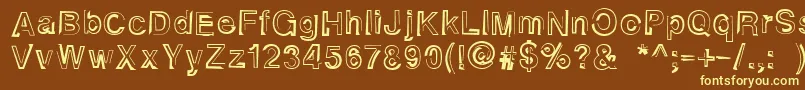 Alphaseventeen Font – Yellow Fonts on Brown Background