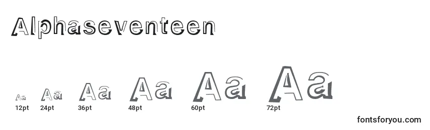 Größen der Schriftart Alphaseventeen