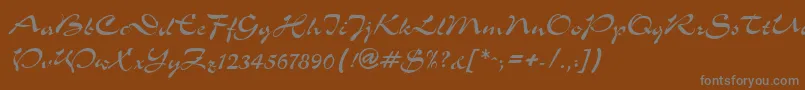 SlalomRegular-Schriftart – Graue Schriften auf braunem Hintergrund