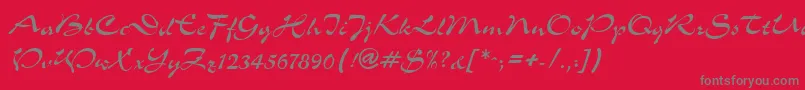 SlalomRegular Font – Gray Fonts on Red Background