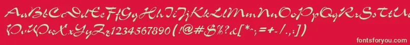 SlalomRegular Font – Green Fonts on Red Background