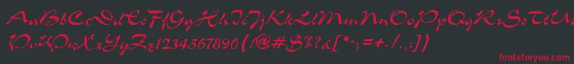 SlalomRegular Font – Red Fonts on Black Background