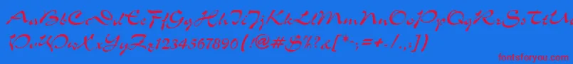 SlalomRegular Font – Red Fonts on Blue Background