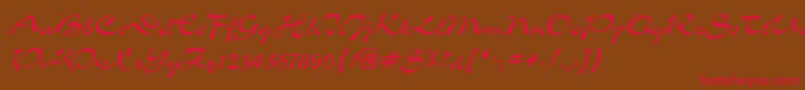 SlalomRegular Font – Red Fonts on Brown Background