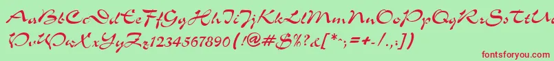 SlalomRegular Font – Red Fonts on Green Background