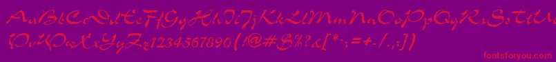 SlalomRegular Font – Red Fonts on Purple Background