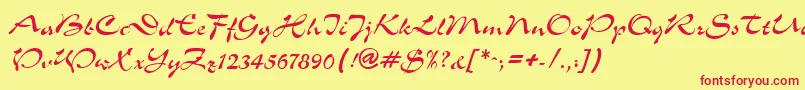 SlalomRegular Font – Red Fonts on Yellow Background