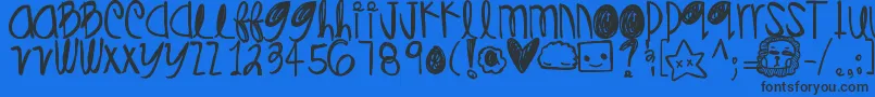 Diamondspearls Font – Black Fonts on Blue Background