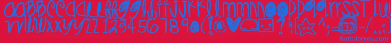 Diamondspearls Font – Blue Fonts on Red Background