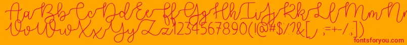 BetterTogetherDemo Font – Red Fonts on Orange Background