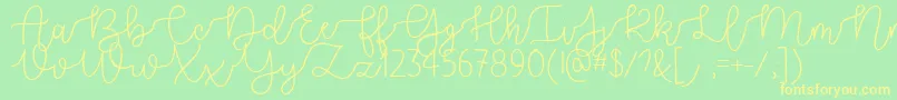 BetterTogetherDemo Font – Yellow Fonts on Green Background