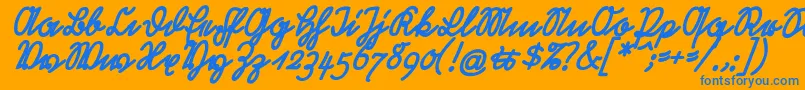 RastenburgBoldSchraegU1sy Font – Blue Fonts on Orange Background