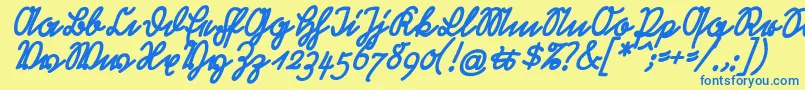 RastenburgBoldSchraegU1sy Font – Blue Fonts on Yellow Background