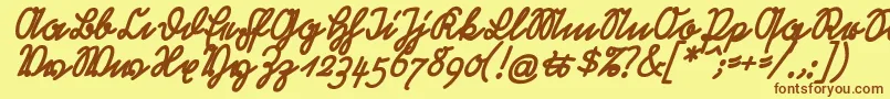 RastenburgBoldSchraegU1sy Font – Brown Fonts on Yellow Background