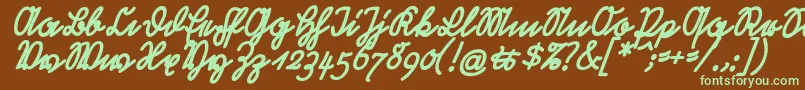 RastenburgBoldSchraegU1sy Font – Green Fonts on Brown Background