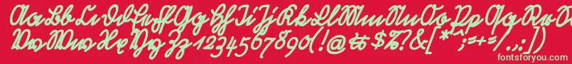 RastenburgBoldSchraegU1sy Font – Green Fonts on Red Background