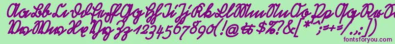 RastenburgBoldSchraegU1sy Font – Purple Fonts on Green Background