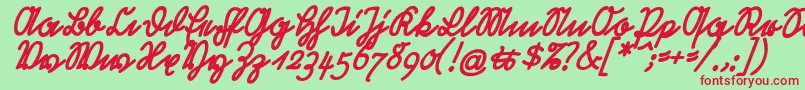 RastenburgBoldSchraegU1sy Font – Red Fonts on Green Background